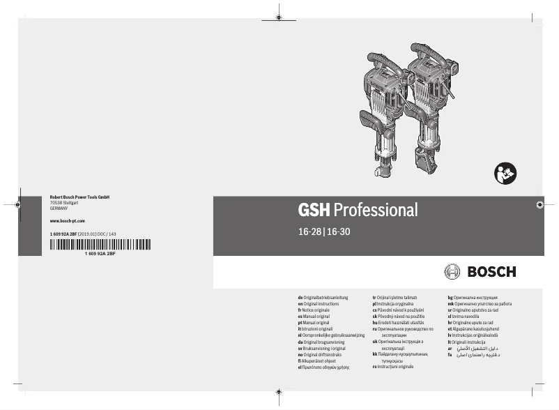Page 1 de la notice Manuel utilisateur Bosch GSH 16-30 Professional