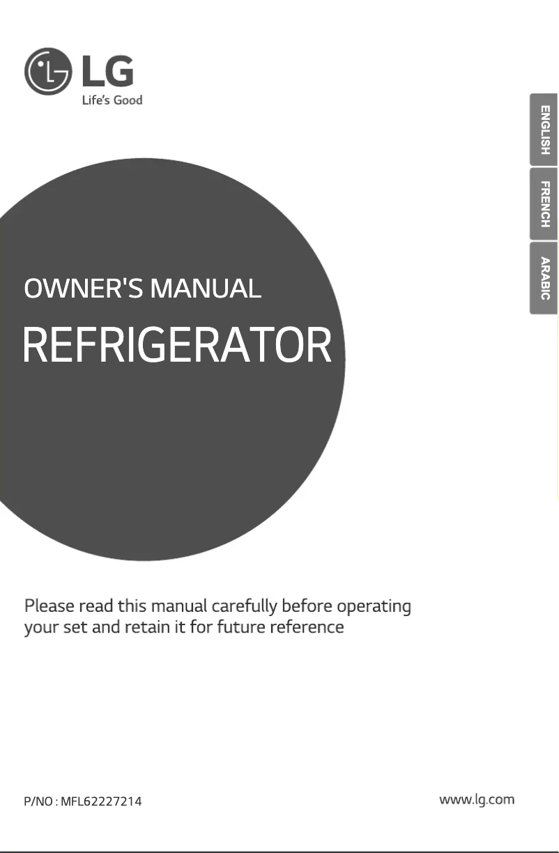 Page 1 de la notice Manuel utilisateur LG GL-S292RLHL