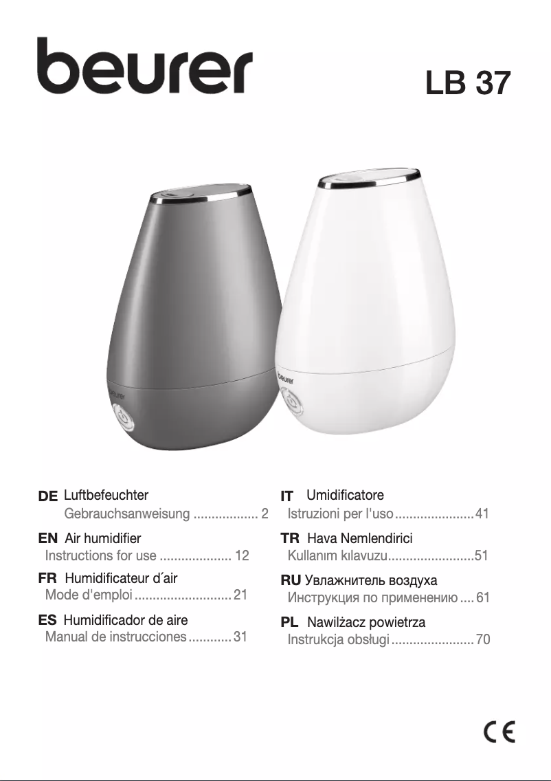 Page 1 de la notice Manuel utilisateur Beurer LB 37