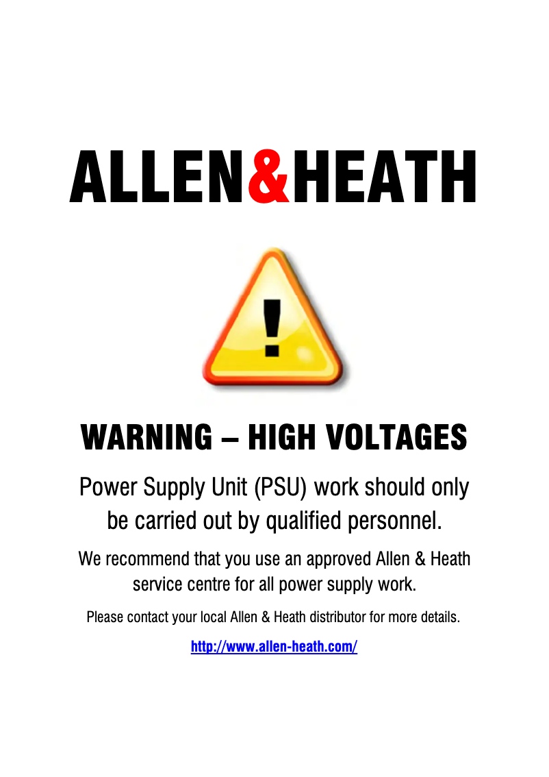 Page 1 de la notice Manuel utilisateur Allen & Heath WZ20:8:2