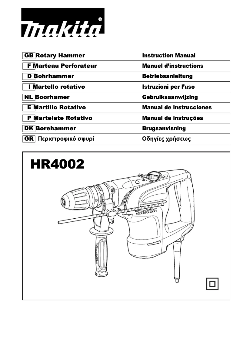 Page 1 de la notice Manuel utilisateur Makita HR4002