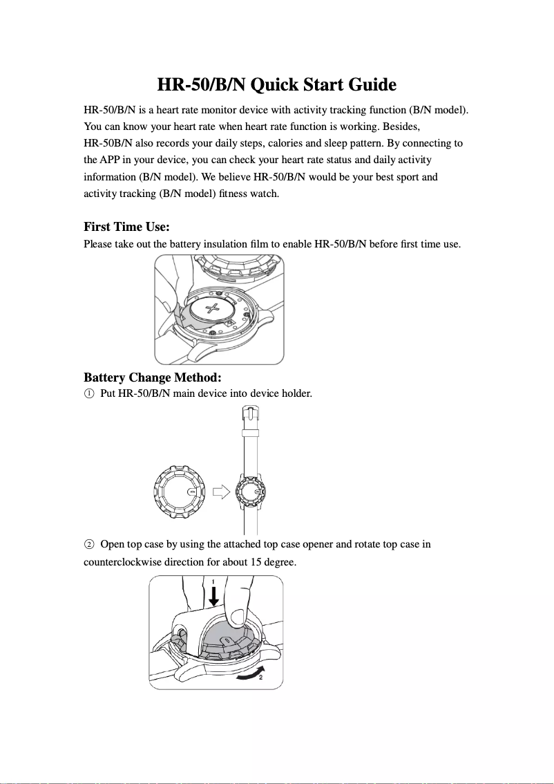 Página 1 del manual Guía de inicio rápido GlobalSat HR-50B