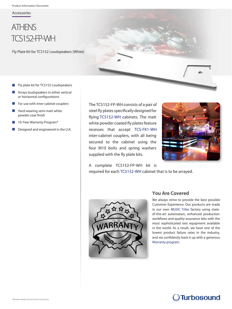 Página 1 del manual Ficha técnica Turbosound TCS152-FP