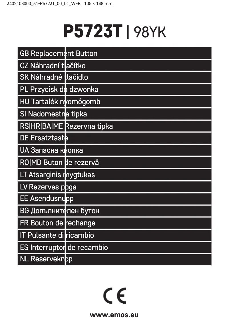 Image de la première page du manuel de l'appareil P5723T