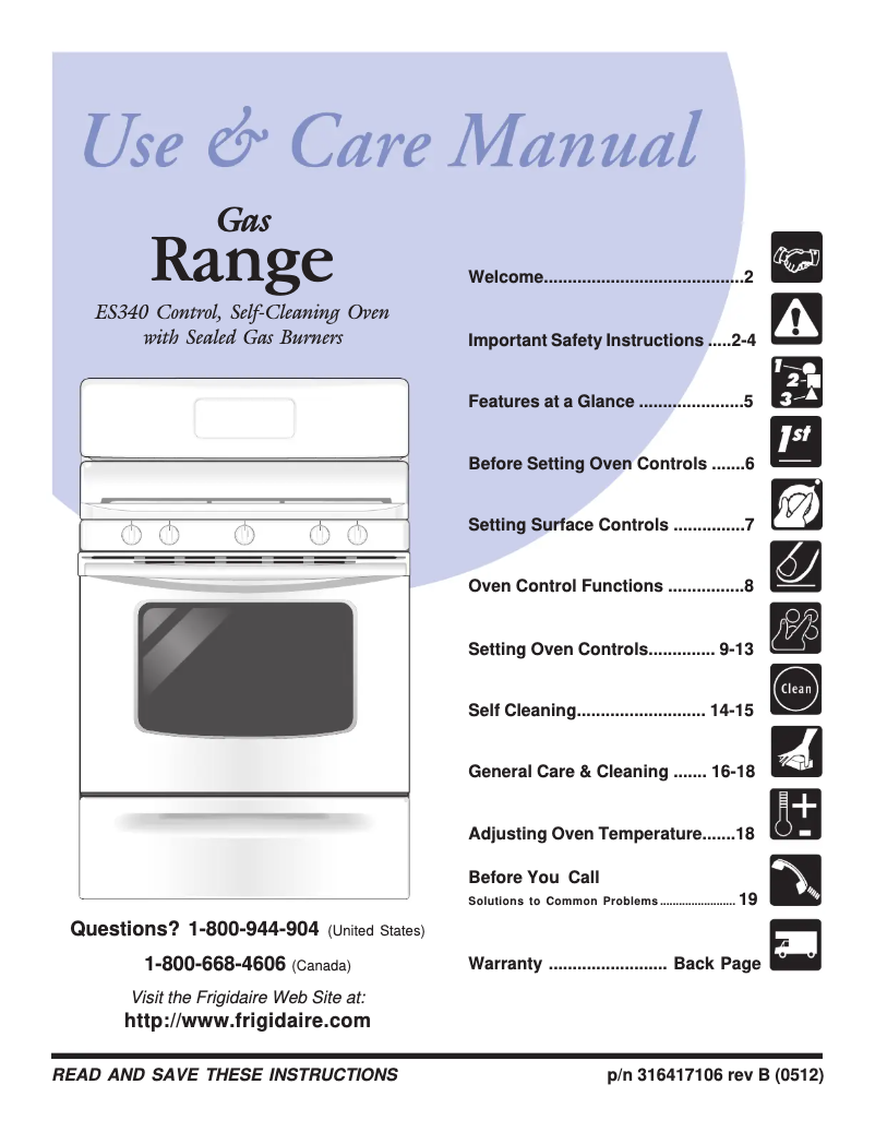 Page n°1 - Manuel utilisateur Frigidaire GLGF386DB