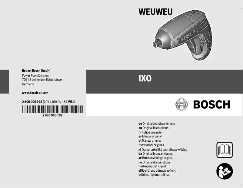 Image de la première page du manuel de l'appareil IXO BBQ