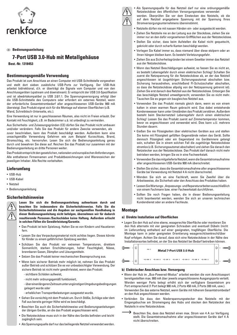 Página 1 del manual Manual de usuario Renkforce RF-3955359
