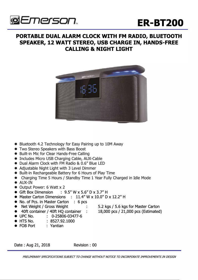 Image de la première page du manuel de l'appareil ER-BT200