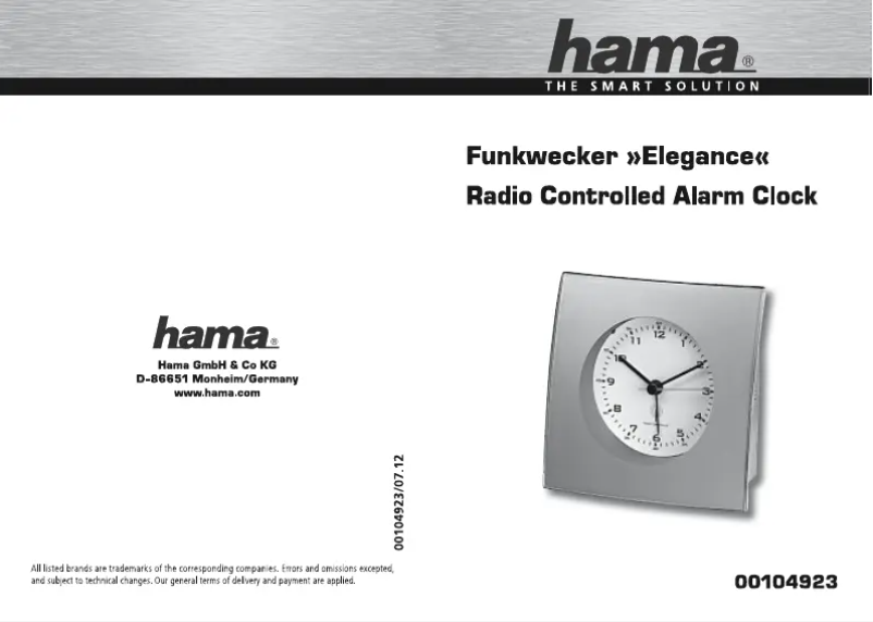 Imagen de la primera página del manual del dispositivo 104923 Elegance