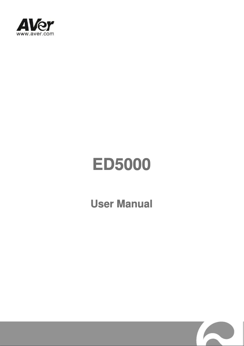 Page 1 de la notice Manuel utilisateur AVer ED5000