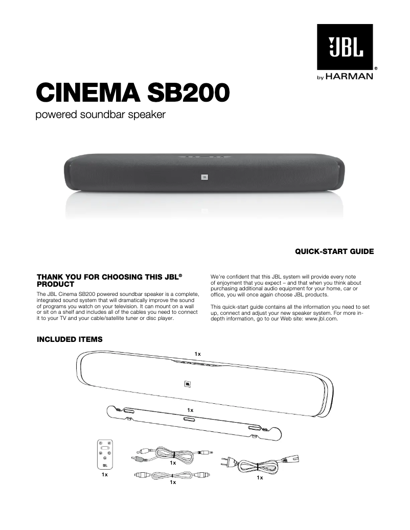 Image de la première page du manuel de l'appareil CINEMA SB200