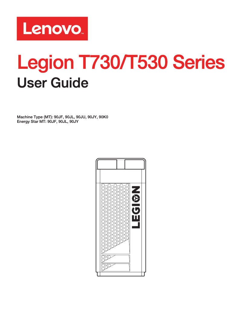 Page 1 de la notice Manuel utilisateur Lenovo Legion T530-28ICB
