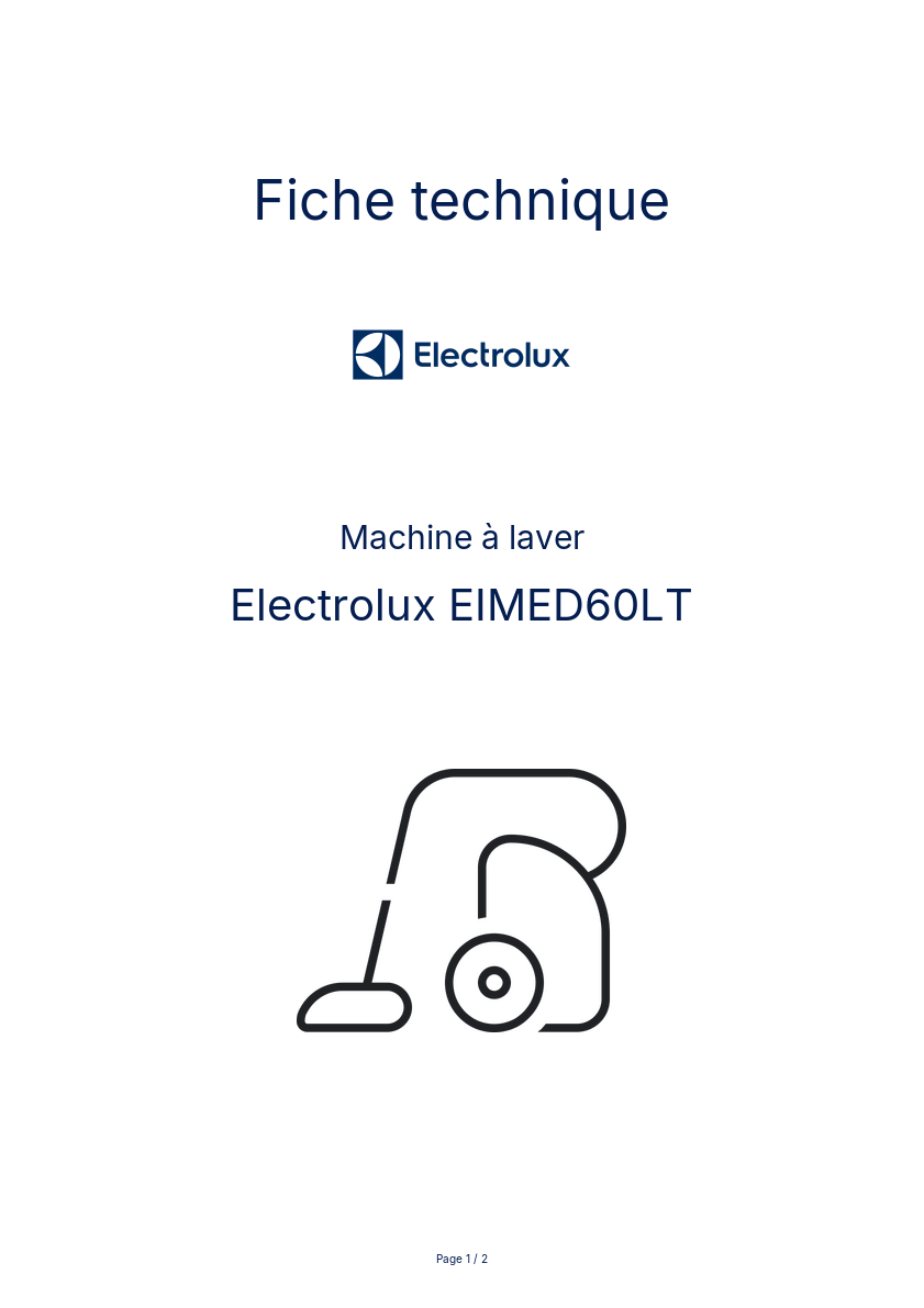 Page n°1 - Fiche technique Electrolux EIMED60LT