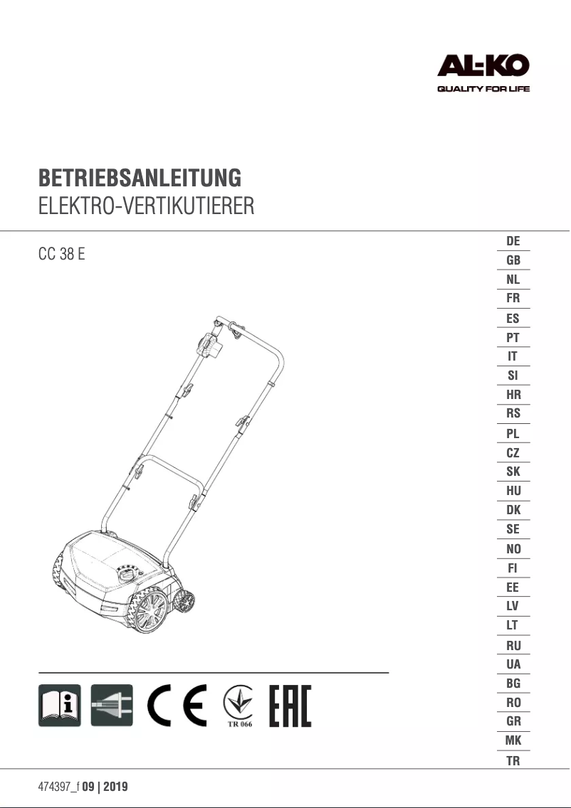 Image de la première page du manuel de l'appareil Combi Care 38 E