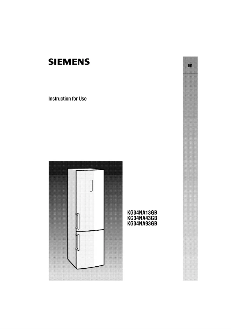 Page n°1 - Manuel utilisateur Siemens KG34NA93