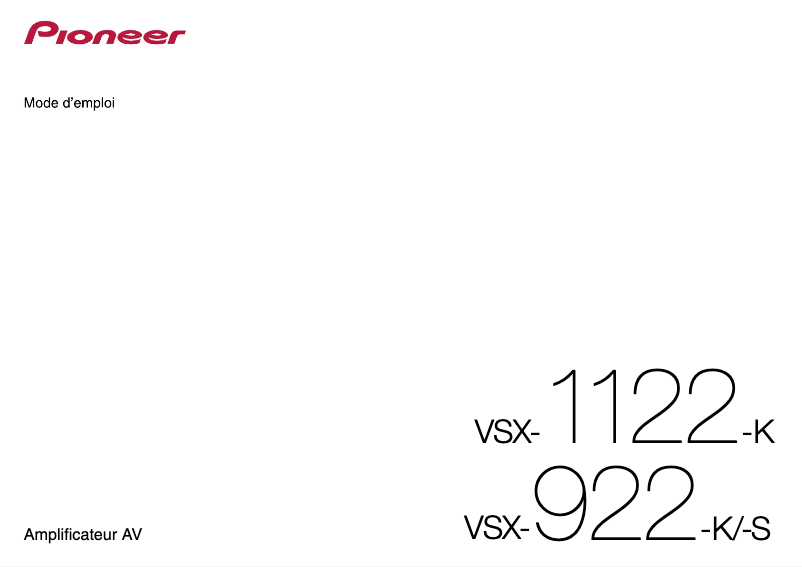 Page n°1 - Manuel utilisateur Pioneer VSX-1122