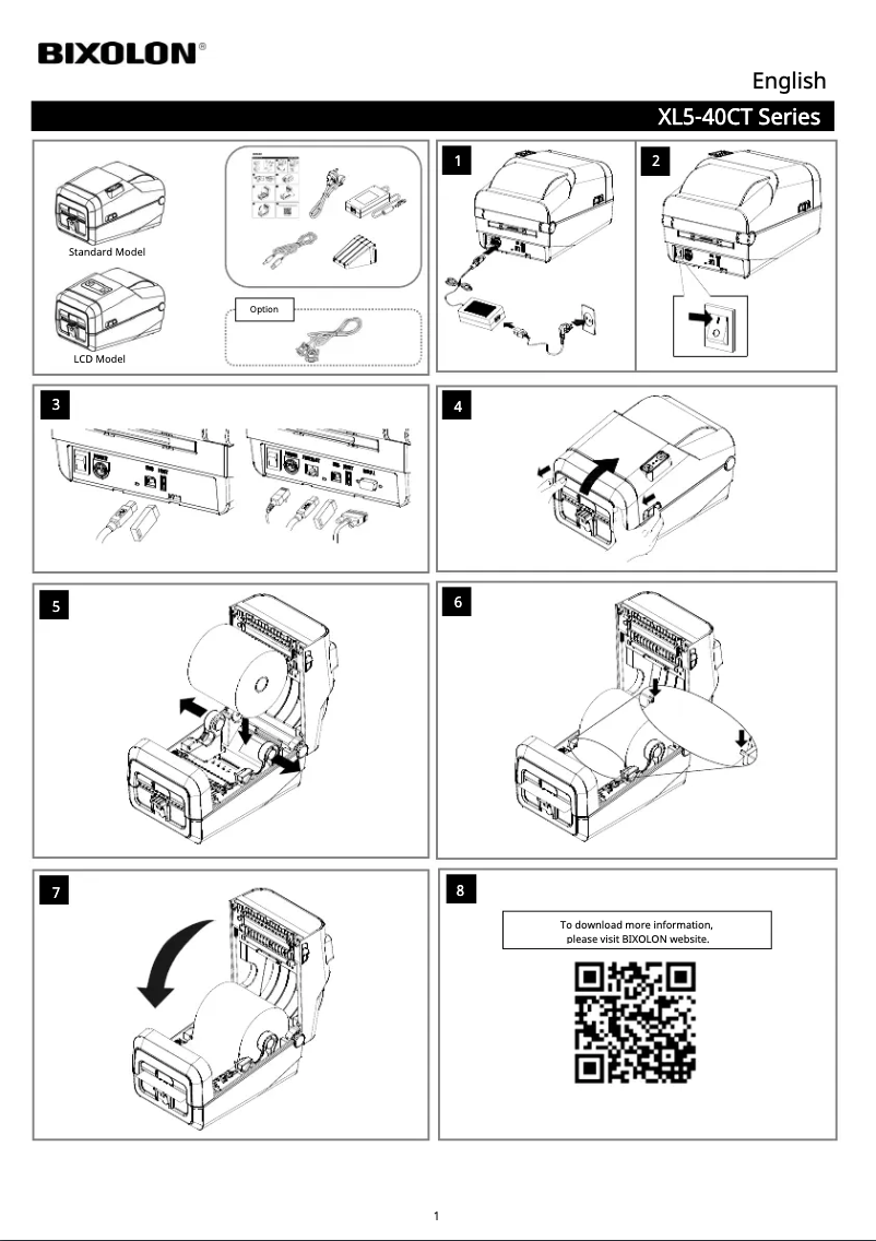 Page 1 de la notice Manuel utilisateur Bixolon XL5-40