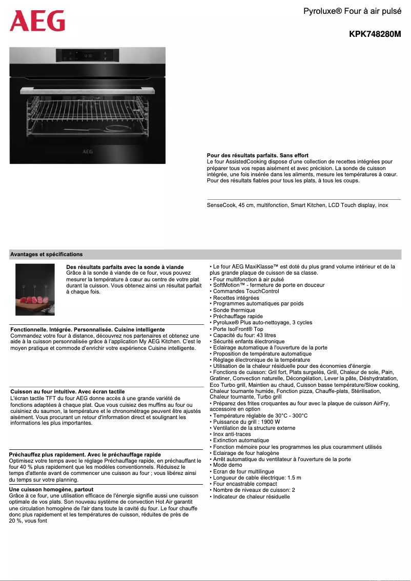 Image de la première page du manuel de l'appareil KPK748280M