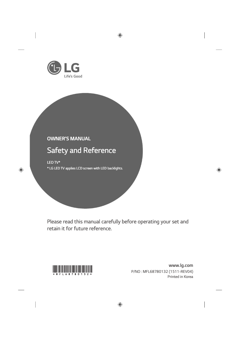 Page n°1 - Manuel utilisateur LG 65UF8609