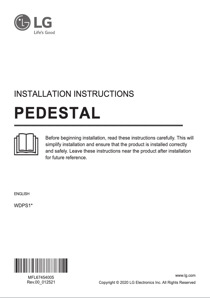 Image de la première page du manuel de l'appareil WDPS1W