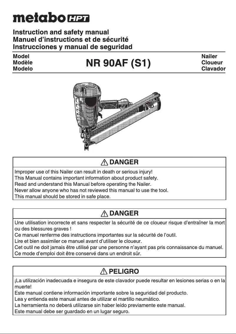 Image de la première page du manuel de l'appareil NR90AFS1
