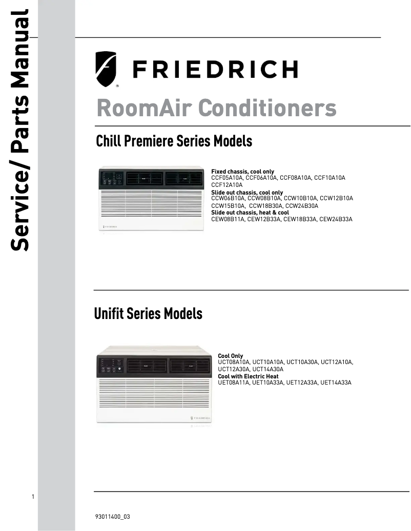 Page n°1 - Manuel utilisateur Friedrich Chill Premier CCF12A10A