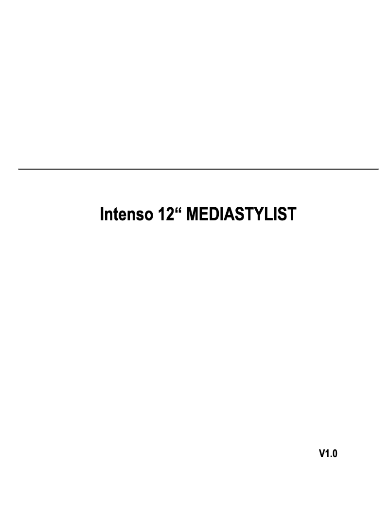 Page 1 de la notice Manuel utilisateur Intenso MediaStylist