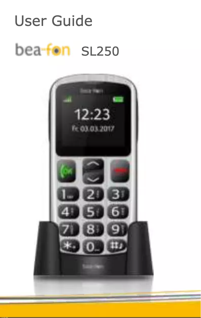 Page 1 de la notice Manuel utilisateur Bea-fon SL250