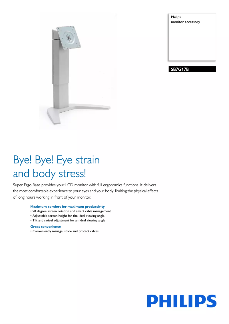 Page 1 de la notice Brochure Philips SB7G17B