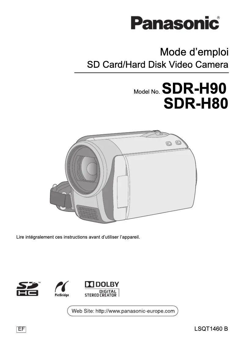 Page n°1 - Manuel utilisateur Panasonic SDR-H80
