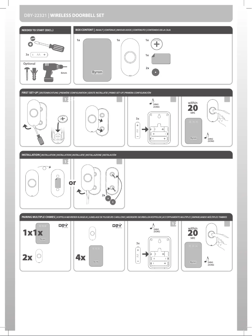 Page 1 de la notice Manuel utilisateur Byron DBY-22321