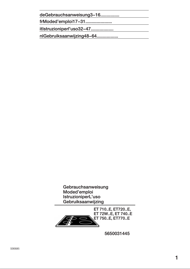 Page 1 de la notice Manuel utilisateur Siemens ET750501