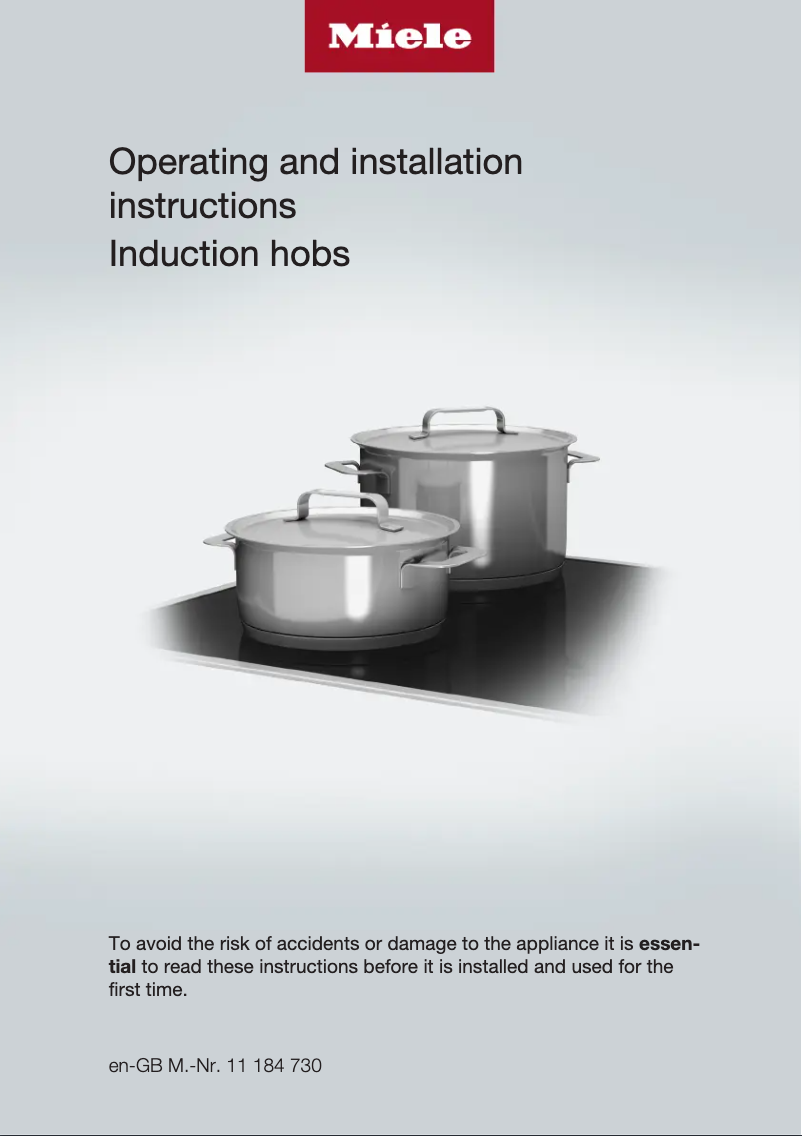 Page 1 de la notice Guide d'installation Miele KM 7564 FL