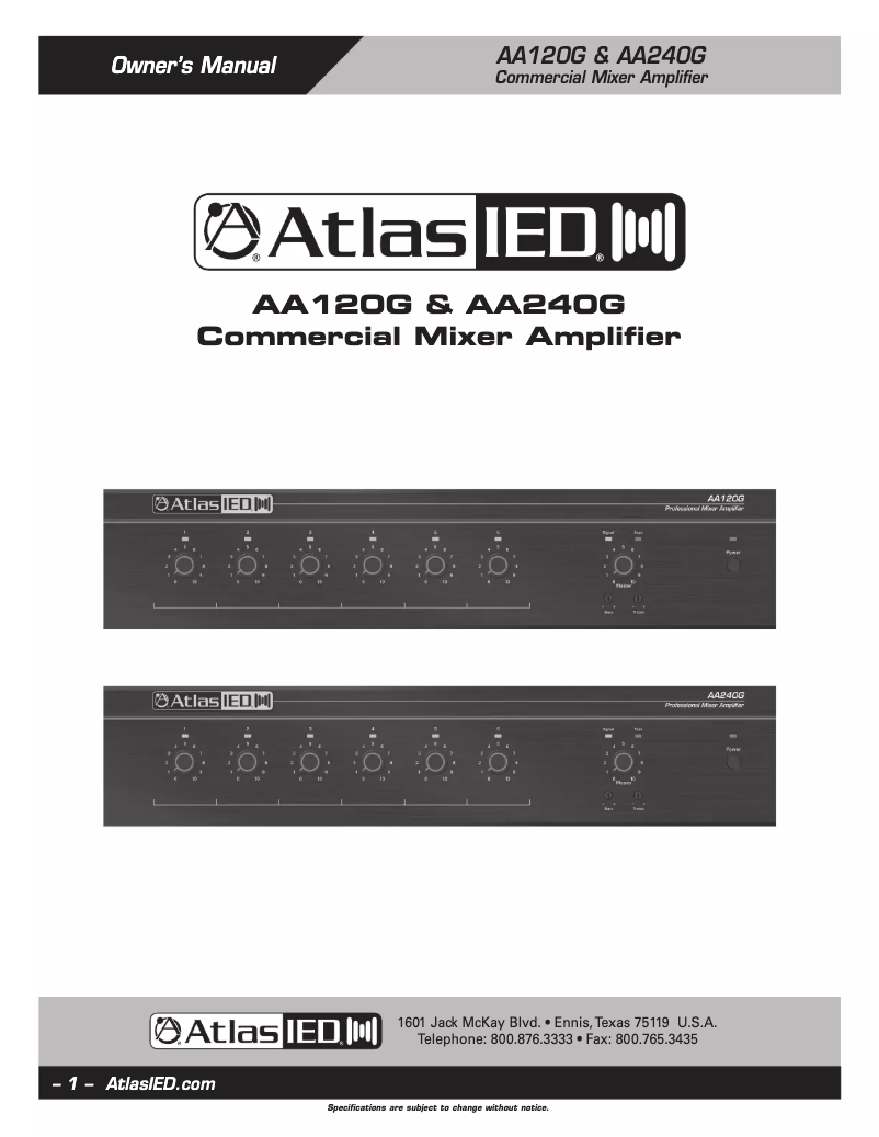 Image de la première page du manuel de l'appareil AA120G