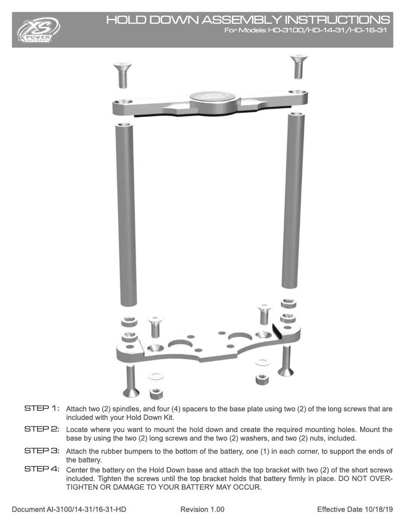 Page 1 de la notice Manuel utilisateur XS Power HD-3100