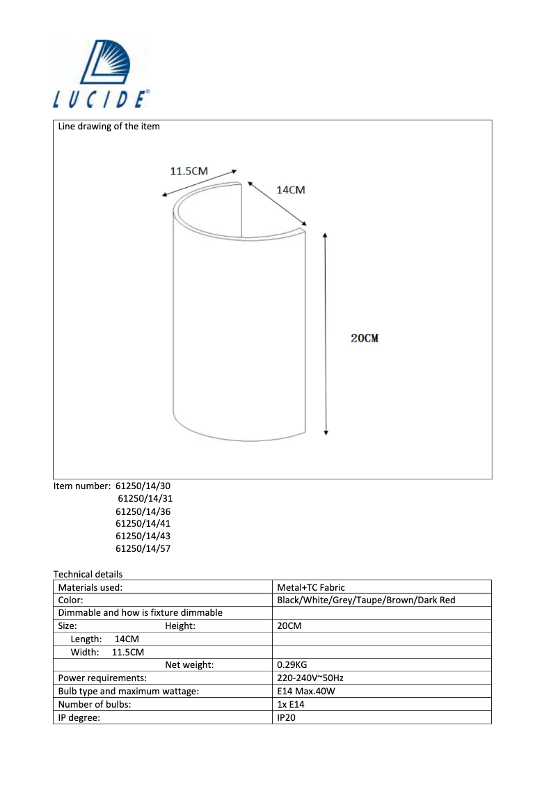 Image de la première page du manuel de l'appareil Coral 61250/14/41