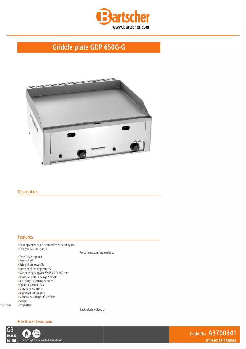 Image de la première page du manuel de l'appareil GDP 650G-G