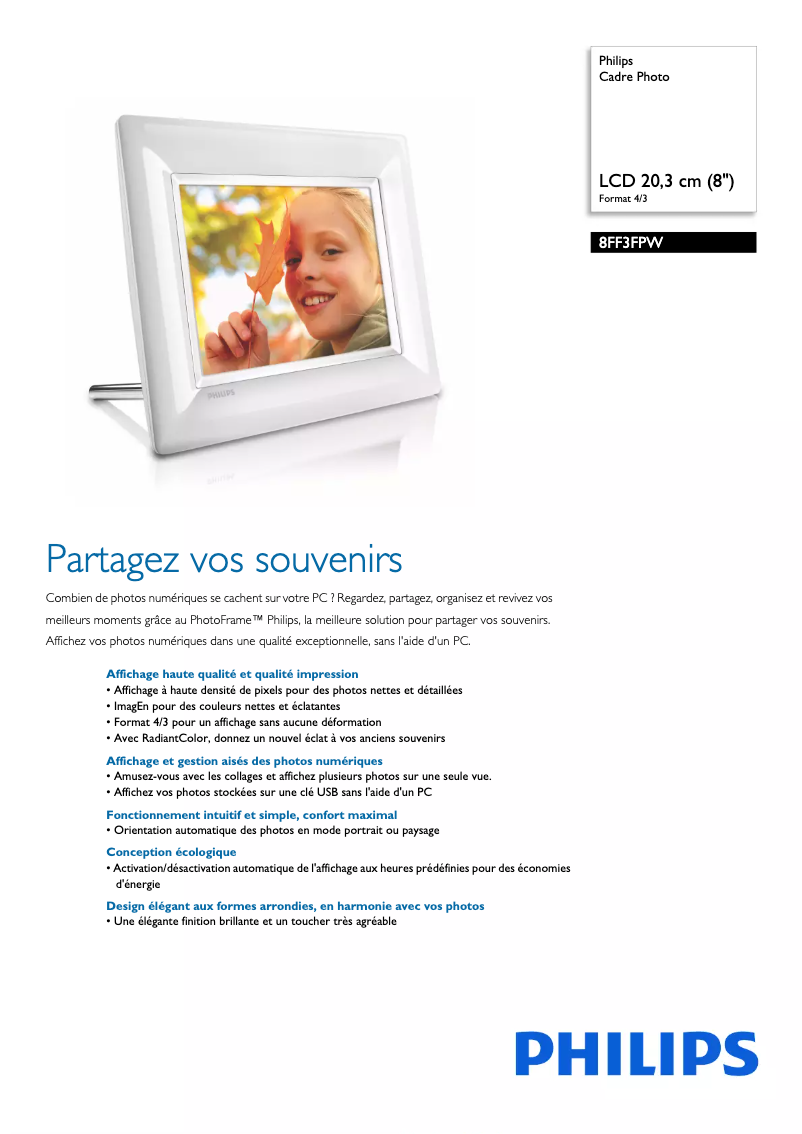 Image de la première page du manuel de l'appareil 8FF3FPW