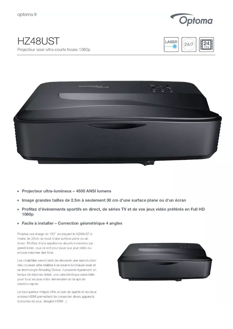 Image de la première page du manuel de l'appareil HZ48UST