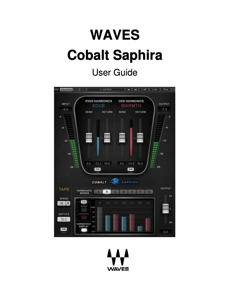 Page 1 de la notice Manuel utilisateur Waves Cobalt Saphira