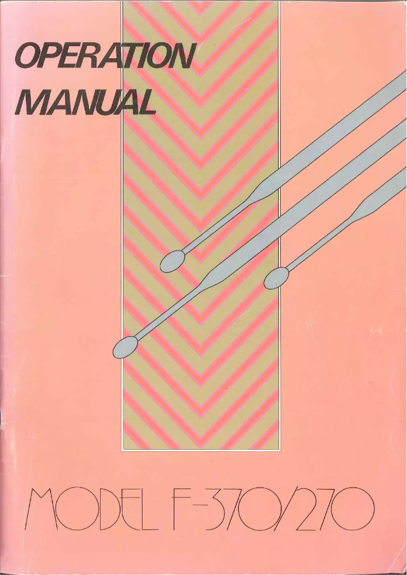 Page n°1 - Manuel utilisateur Silver Reed F-270