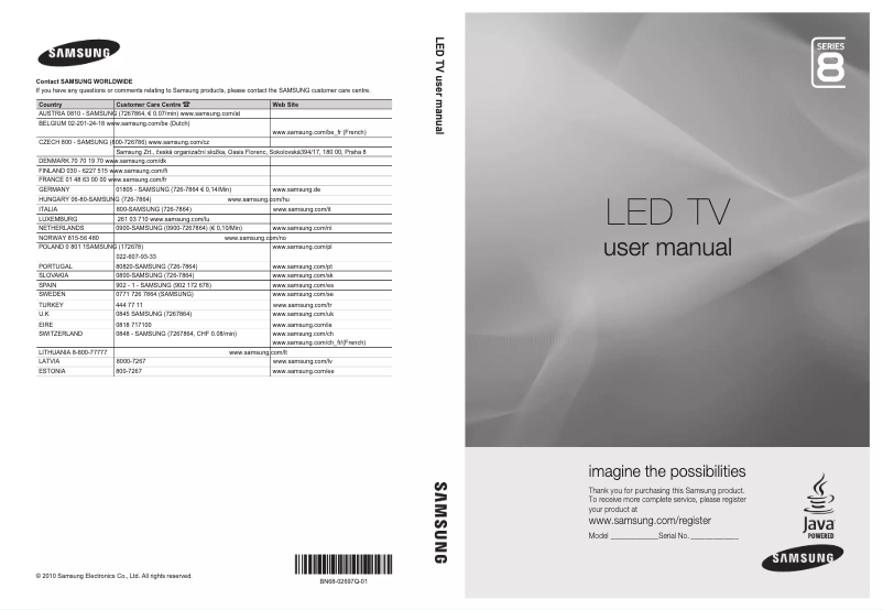Page n°1 - Manuel utilisateur Samsung UE55C8790XZ