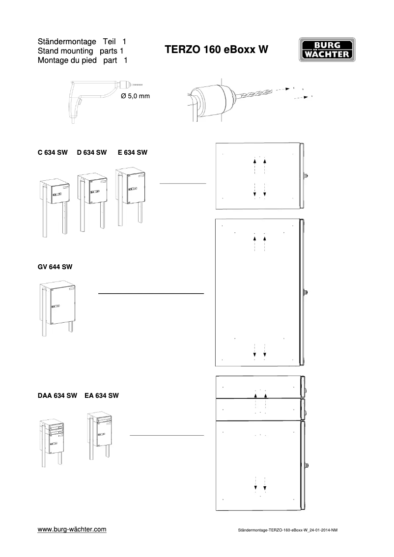 Page n°1 - Manuel utilisateur Burg Wächter Universal 150 eBoxx Ni