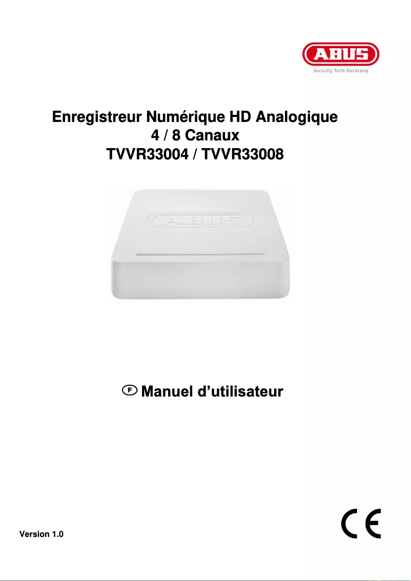 Page n°1 - Manuel utilisateur Abus TVVR33204