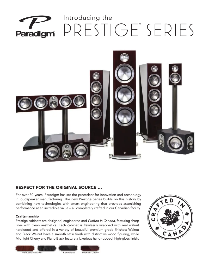 Page n°1 - Fiche technique Paradigm Prestige 85F