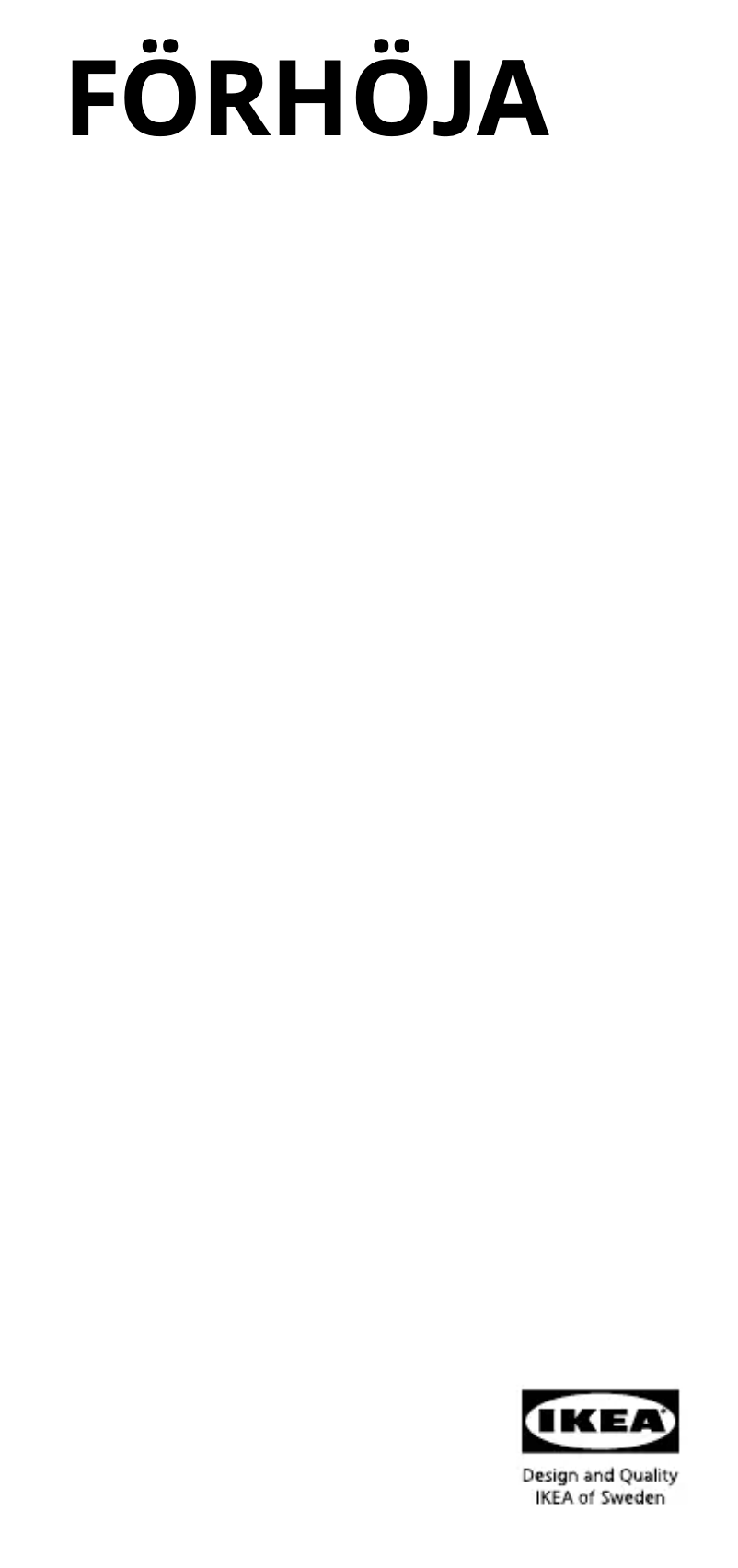 Page 1 de la notice Manuel utilisateur Ikea FÖRHÖJA 800.359.20