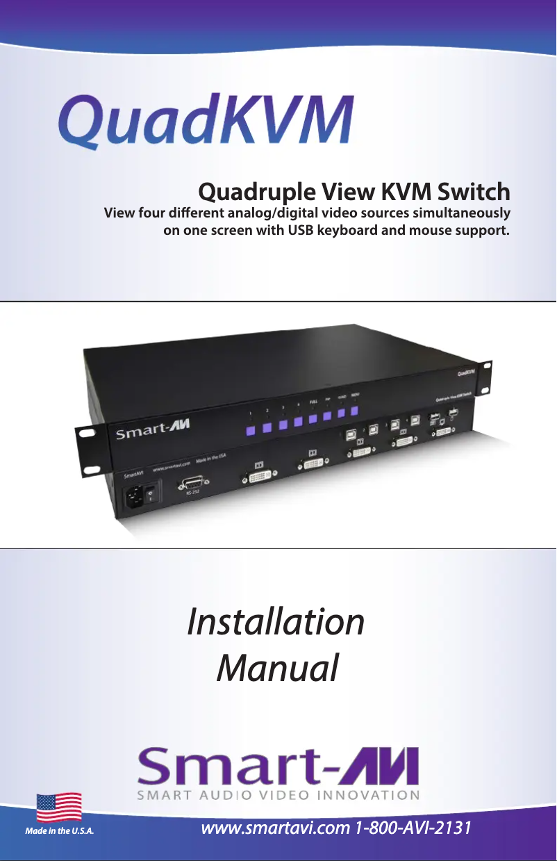 Page 1 de la notice Manuel utilisateur Smart-AVI SM-QKVM-S