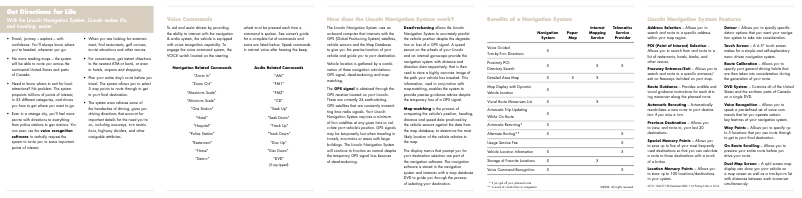 Page n°1 - Guide de démarrage rapide Lincoln Town Car (2004)