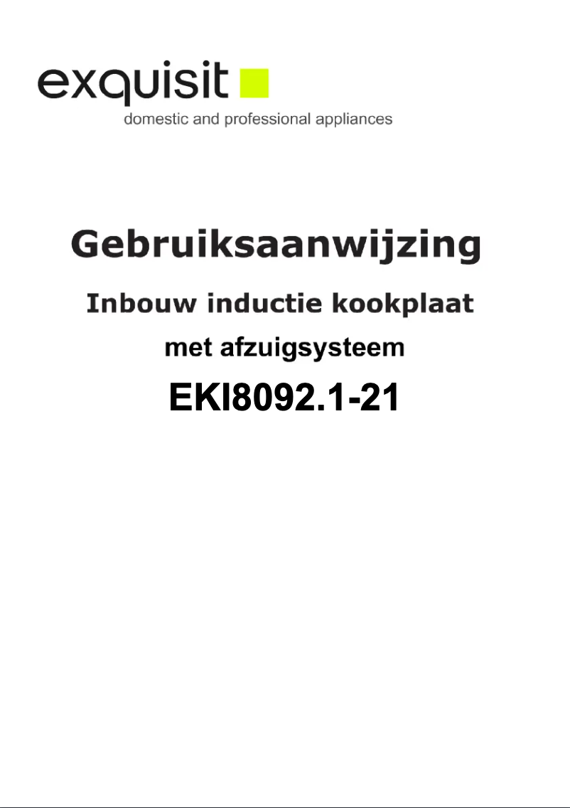 Page 1 de la notice Manuel utilisateur Exquisit EKI8092.1-21