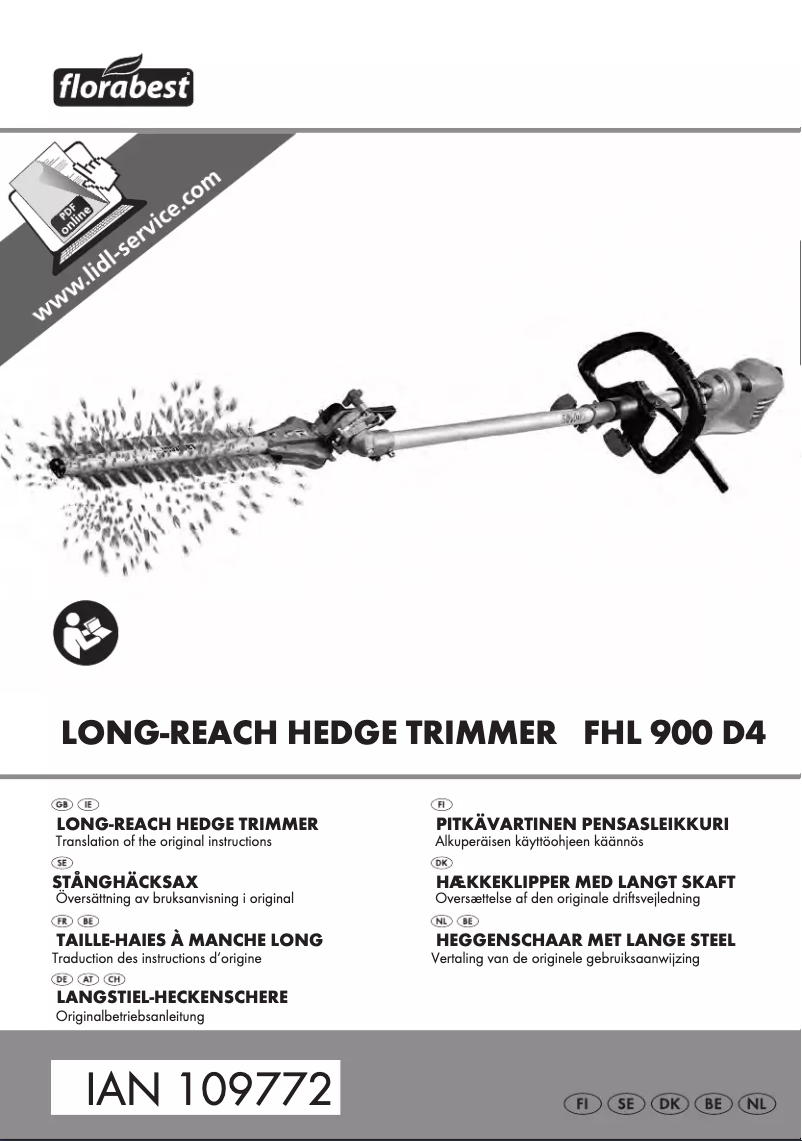 Page 1 de la notice Manuel utilisateur Florabest FHL 900 D4